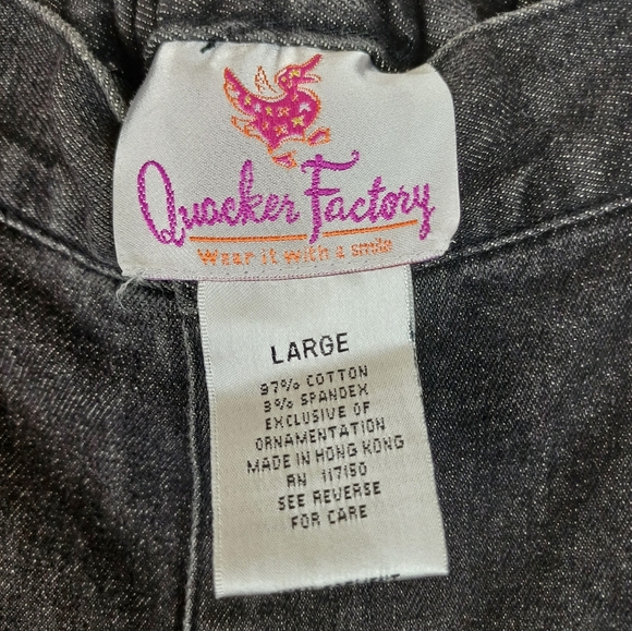 NWT Quacker Factory Stretch Pearl Embellished 5 Pocket Boot Cut Jeans A13676 - Picture 4 of 6